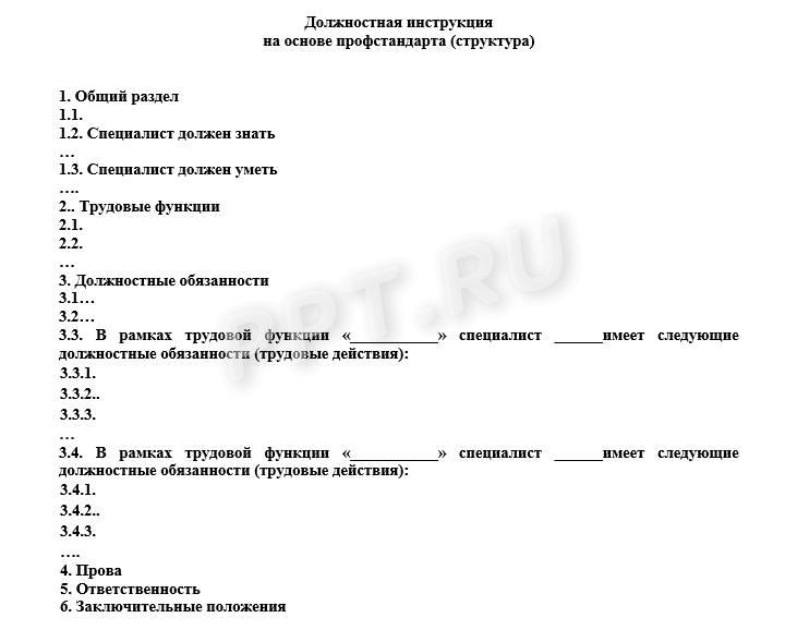 Должностная инструкция по профстандарту Должностная инструкция по профстандарту