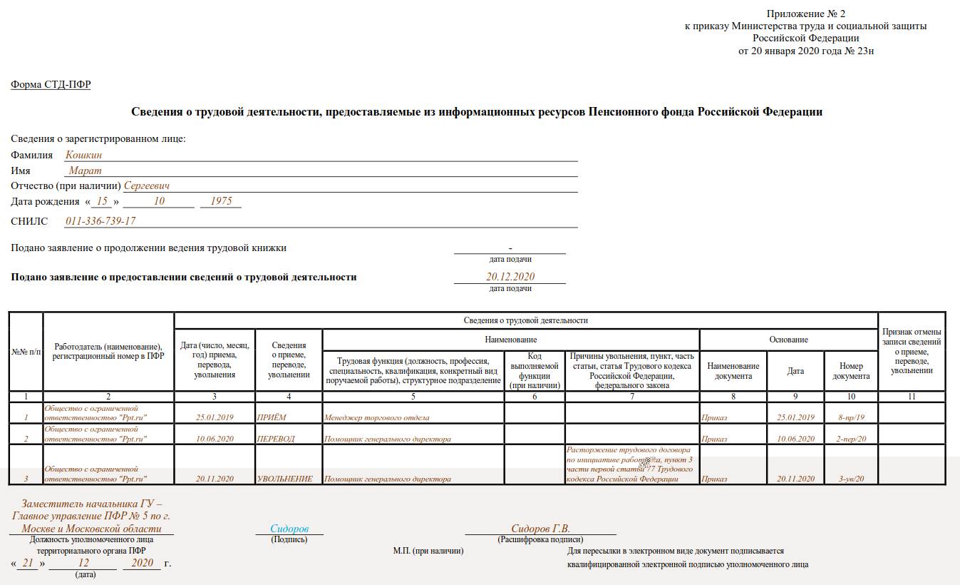 Форма СЗВ-ПФР