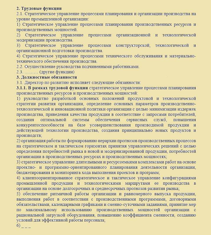 Трудовые функции директора по развитию Трудовые функции директора по развитию