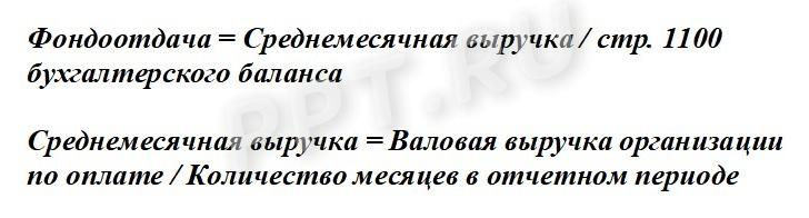 Формула коэффициента фондоотдачи по балансу Формула коэффициента фондоотдачи по балансу