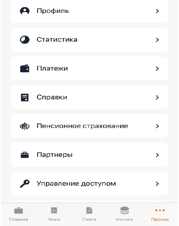 Раздел «Прочее» приложения «Мой налог» Раздел «Прочее» приложения «Мой налог»