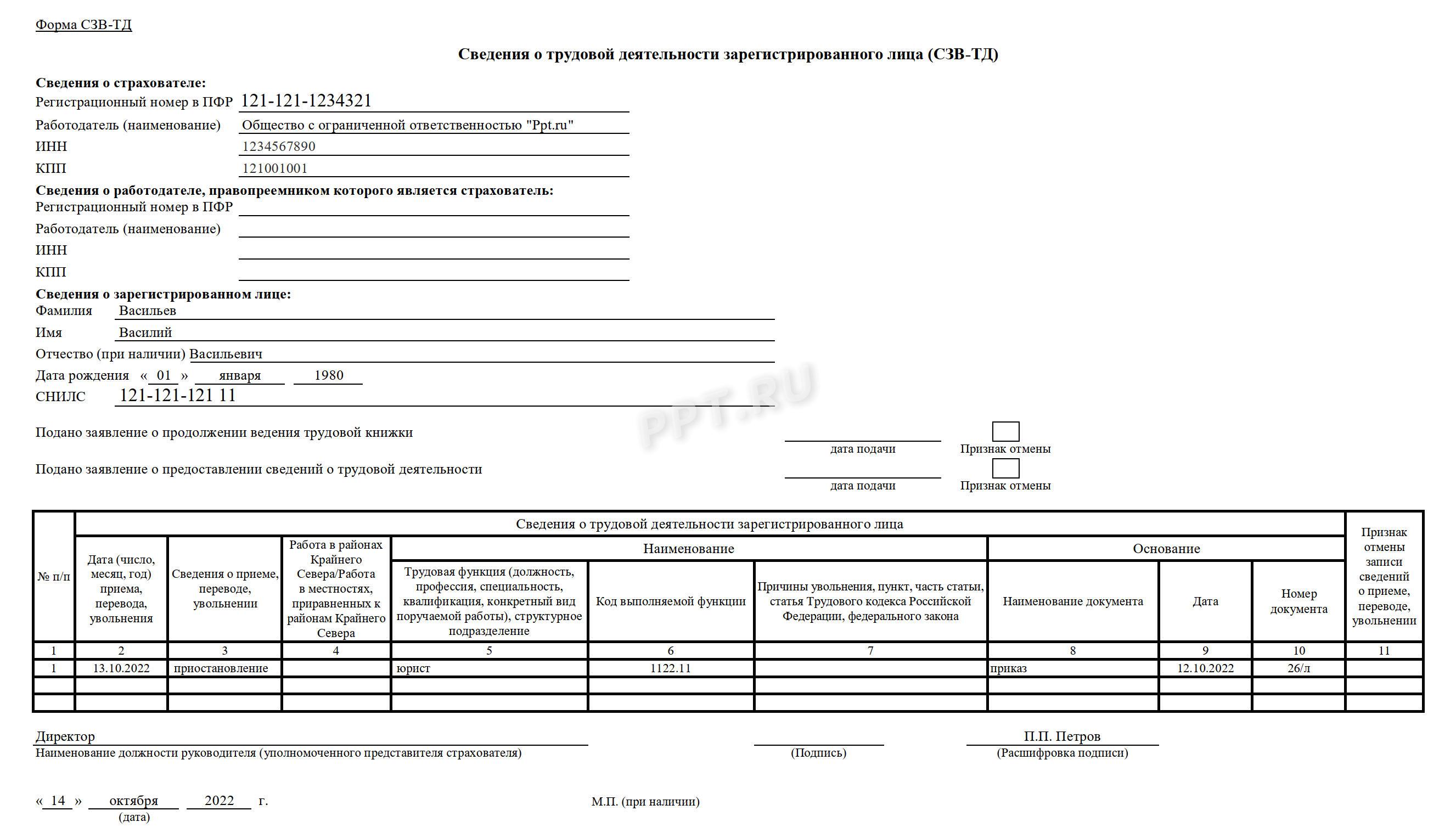 СЗВ-ТД при мобилизации СЗВ-ТД при мобилизации