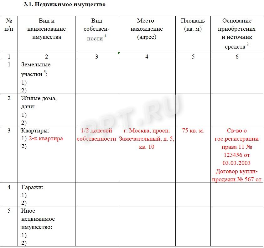 Образец справки о доходах, расходах и имуществе сотрудника МВД, стр. 4 Образец справки о доходах, расходах и имуществе сотрудника МВД, стр. 4