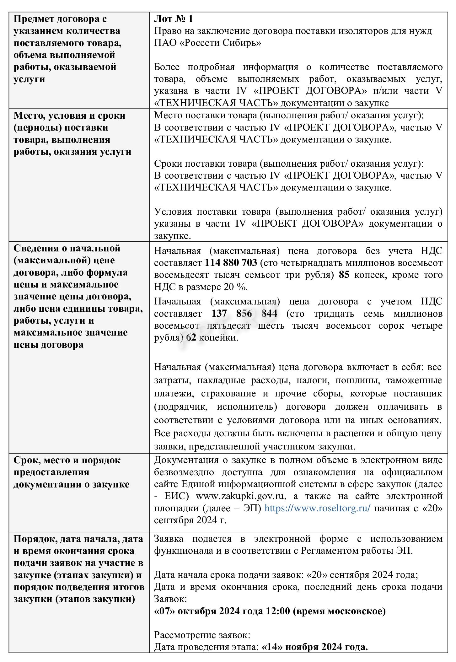 Пример извещения на открытую конкурсную закупку (стр. 2) Пример извещения на открытую конкурсную закупку (стр. 2)