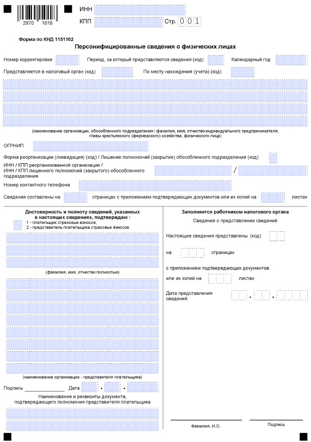 Персонифицированные сведения о физлицах Персонифицированные сведения о физлицах