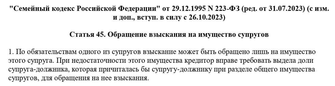 Статья 45 СК РФ Статья 45 СК РФ