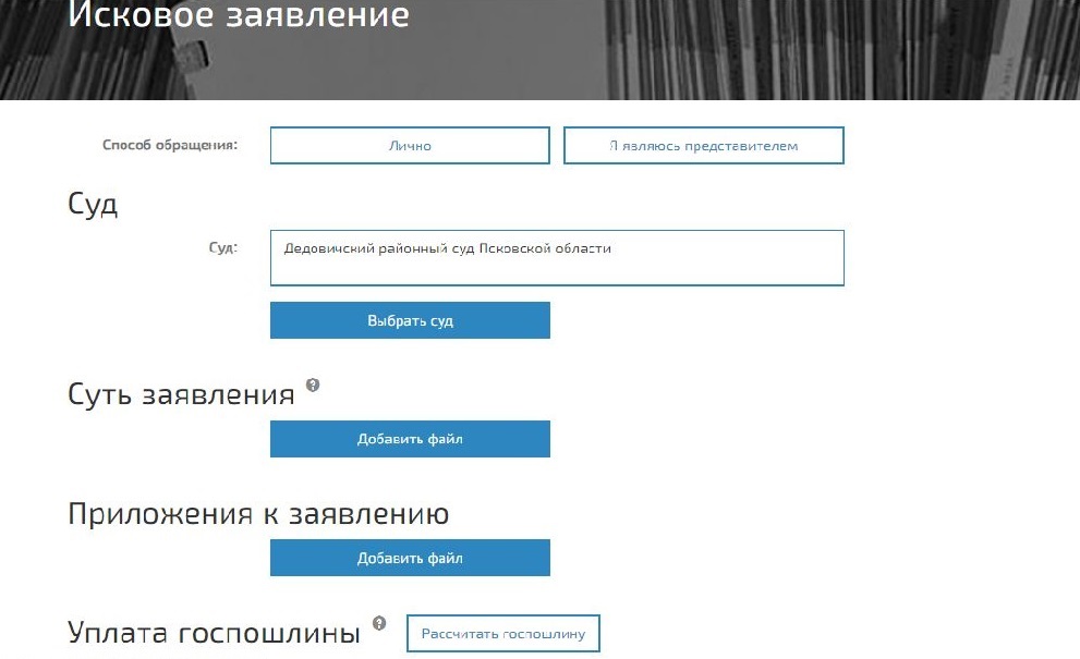Подача иска в электронной форме Подача иска в электронной форме