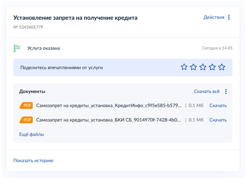 Шаг 6: как установить запрет на выдачу кредитов через Госуслуги Шаг 6: как установить запрет на выдачу кредитов через Госуслуги
