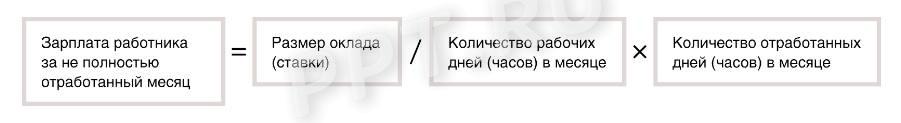 Формула зарплаты за неполный месяц Формула зарплаты за неполный месяц