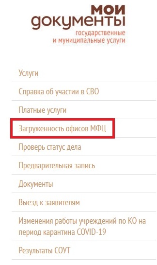 Загруженность офисов МФЦ Загруженность офисов МФЦ