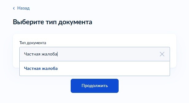 Выбор типа судебного обращения на Госуслугах Выбор типа судебного обращения на Госуслугах