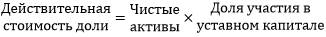 Формула расчета действительной стоимости доли уставного капитала ООО Формула расчета действительной стоимости доли уставного капитала ООО