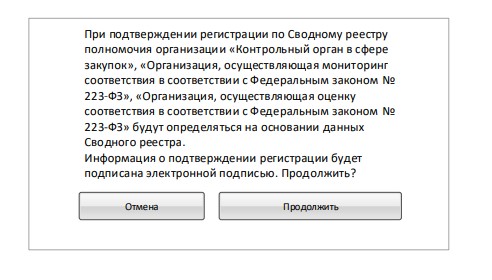 Подтверждение регистрации по 223-ФЗ в ЕИС Подтверждение регистрации по 223-ФЗ в ЕИС