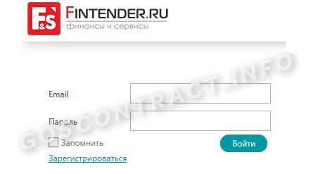 Ввод электронной почты и пароля на Финтендере Ввод электронной почты и пароля на Финтендере