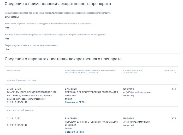 Товар в извещении Товар в извещении