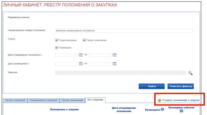 Создаем положение о закупках в ЕИС Создаем положение о закупках в ЕИС