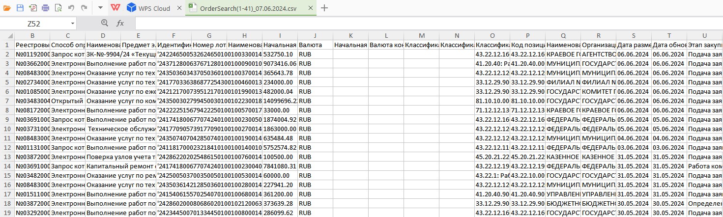 Выгрузка закупок из ЕИС стр. 6 Выгрузка закупок из ЕИС (стр. 6)