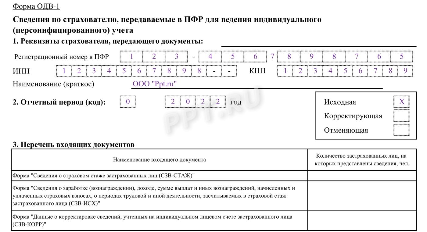 Как заполнить ОДВ-1 Как заполнить ОДВ-1. образец заполнения ОДВ-1