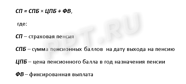 Формула расчета страховой пенсии