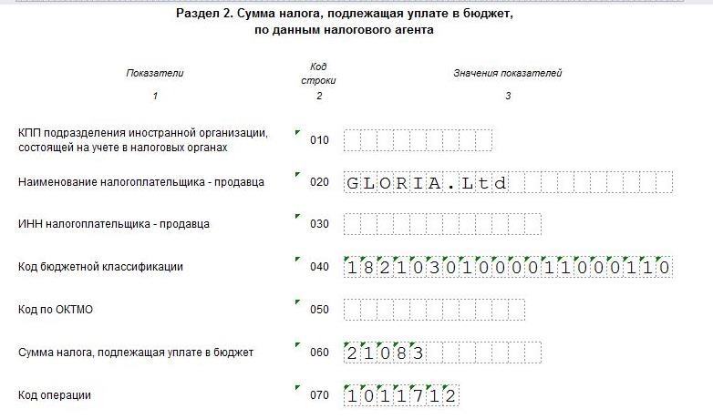 Раздел 2 декларации по НДС